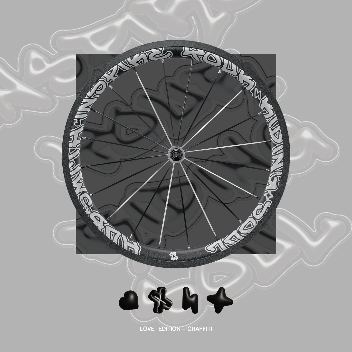 【限定生産モデル】hubsmith(ハブスミス)LOVE EDITION 3 - GRAFFITI HS-Bumbee P. A349 7SP BROMPTON MK6用 7速 349 (16") ホイールセット